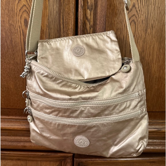 Kipling Handbags - Kipling Set Alvar Metallic Glow Nylon Crossbody Gold & Large Creativity Wallet